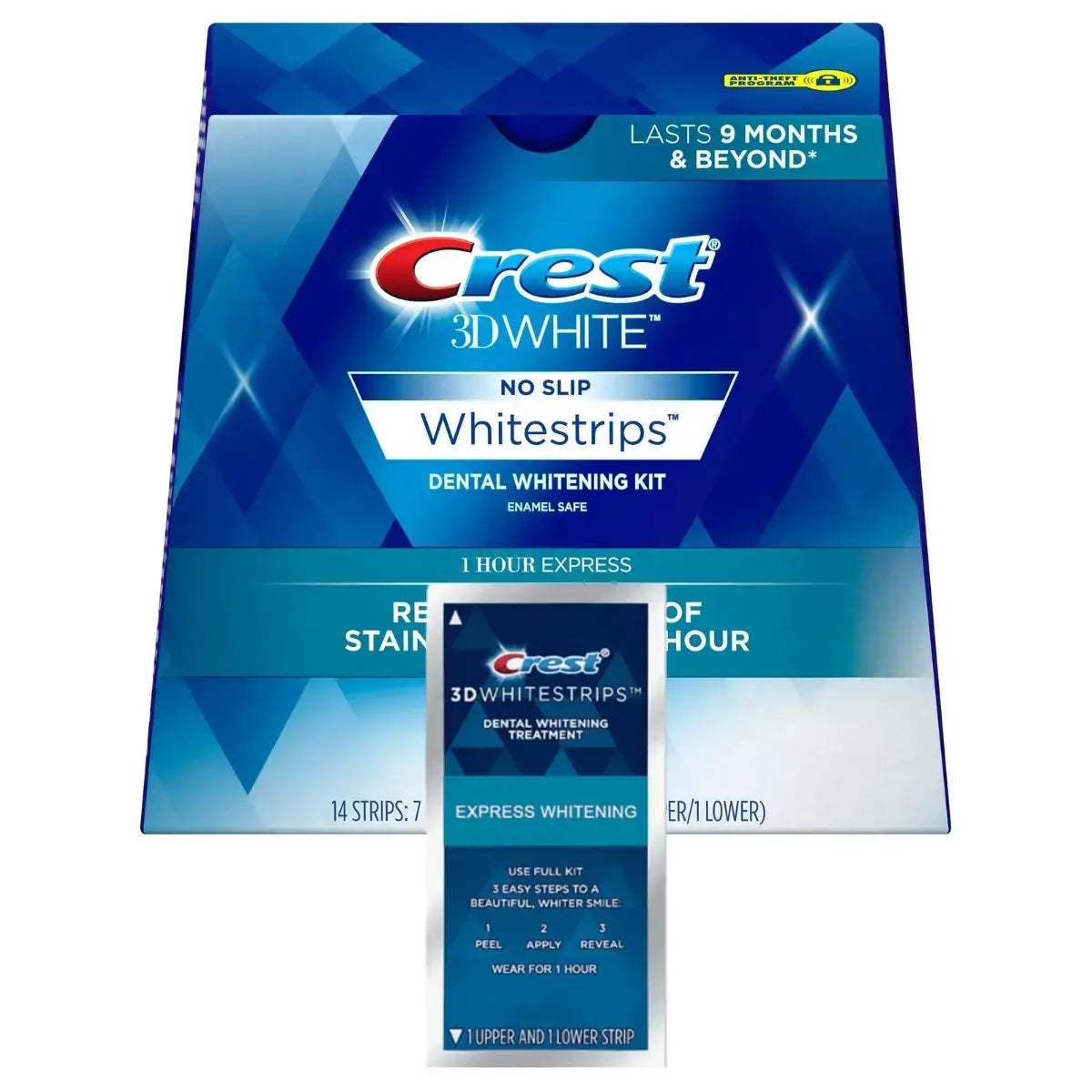 Bandes blanchissantes Crest 3D Whitestrips 1 Hour Express