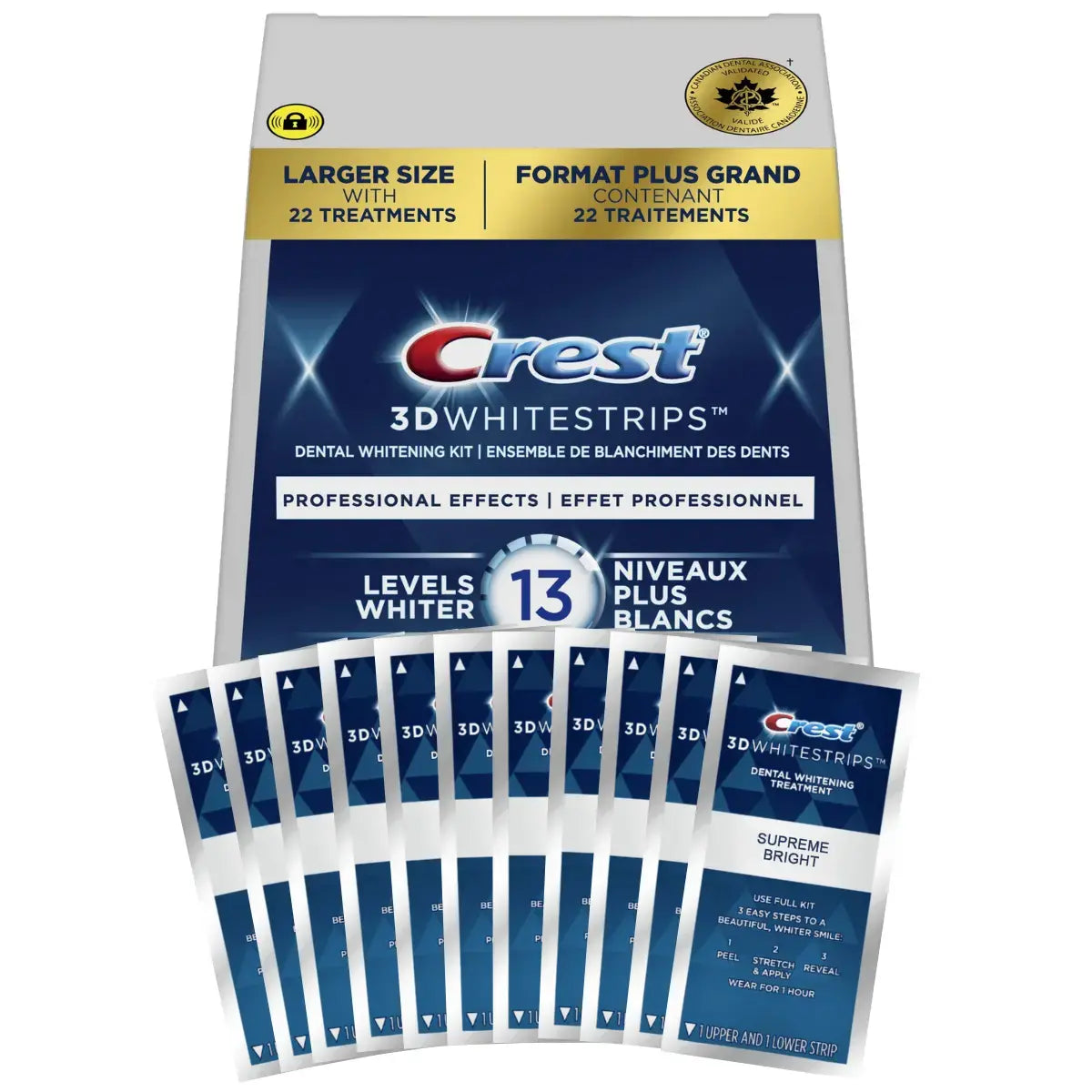 Bandes blanchissantes Crest Professional Effects 13 Levels Whiter Whitestrips