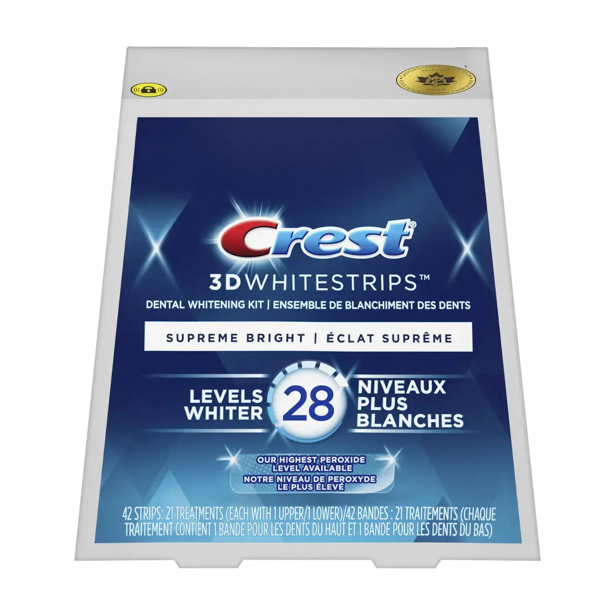 Bandes blanchissantes Crest Supreme Bright 28 Levels Whiter Whitestrips