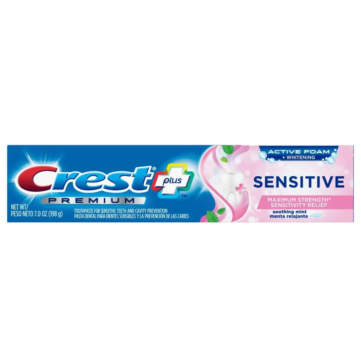 Crest Premium Plus Sensitive Maximum Strenght Sensivity Relief Soothing Mint 198g Dentifrice